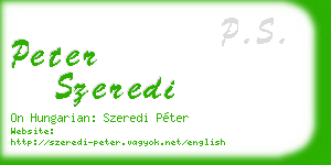 peter szeredi business card